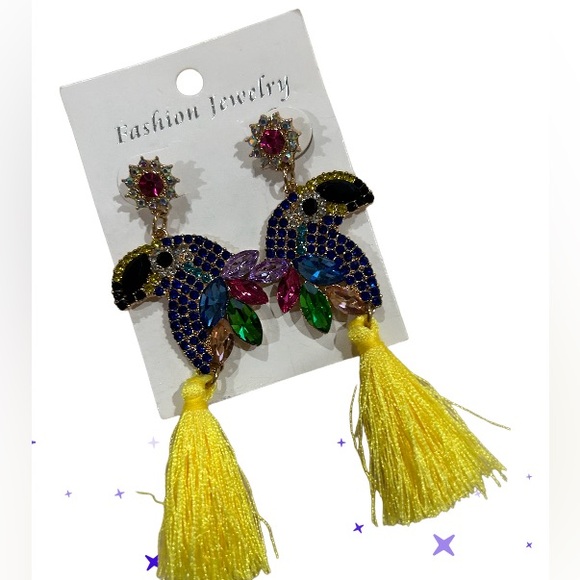 Costume Statement Earrings with tassels - Picture 2 of 2